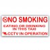  2 x Taxi Minicab External Stickers-No Smoking,Eating,Drinking,CCTV In Operation Warning Hackney Mini Cab Sign 